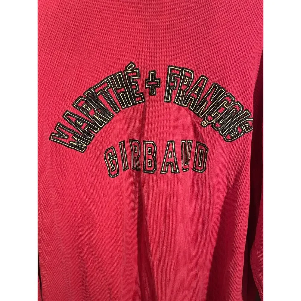 VTG Marithe Francois Girbaud Long Sleeve Distressed Grudge Red Crewneck Sz XXXL‎